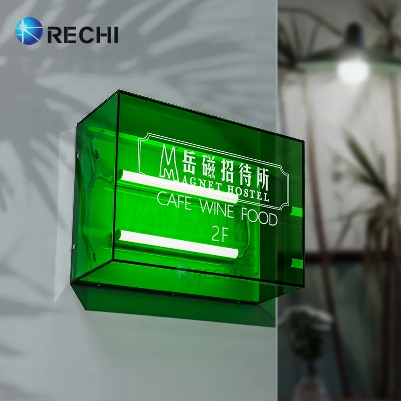 RECHI Illuminated Outdoor Shop Front Light Box Signage Acrylic LED Light Box Sign For Store Advertising Light Box Sign