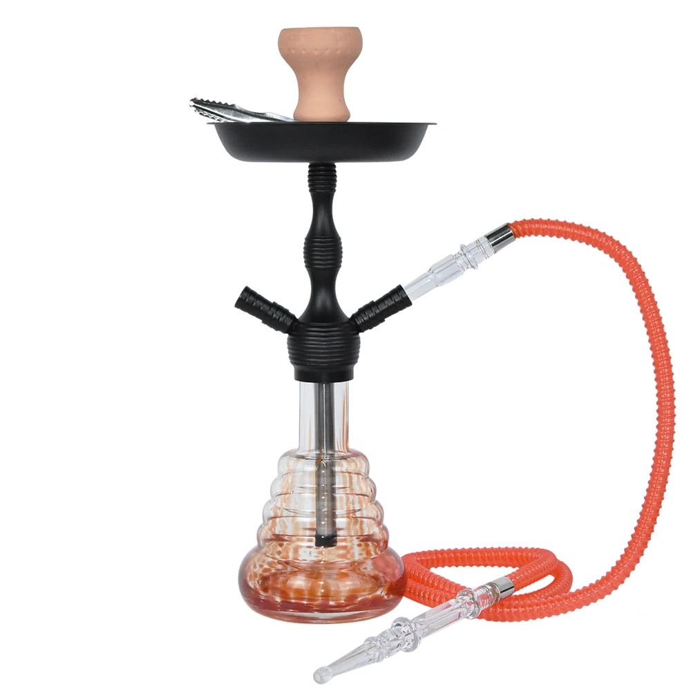 Hot sale wholesale cheap smoking glass customized classic hookah shisha with 2 hoses aluminum hookah nargile hookah