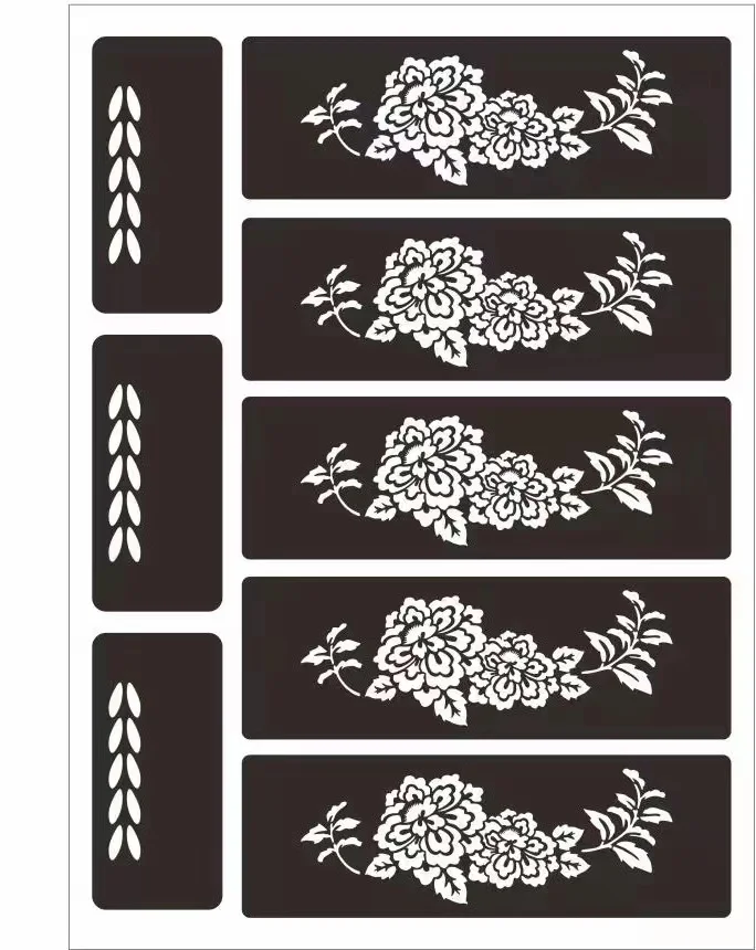 custom CMYK full color flash gold silver henna body temporary waterproof wings tattoo stencil sticker