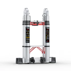 Aluminium Telescopic Ladder Red Multifunctional ladder Aluminum Stainless Steel Herringbone Ladder