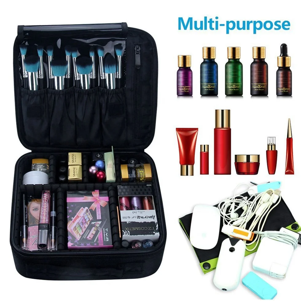 
Portable Travel Toiletry Makeup Organizer Pouches Bags, Professional Make Up Beauty Storage Box Cosmetic Bags Cases 