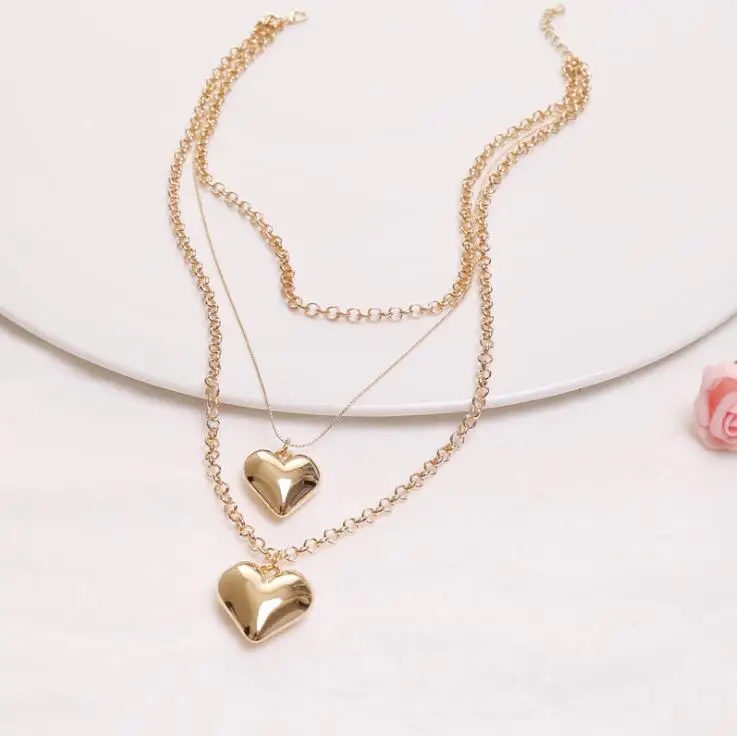 Heart Love Choker Necklace Women Statement Party Jewelry Punk Metal Pendant Necklaces 2022 Wholesale Chains