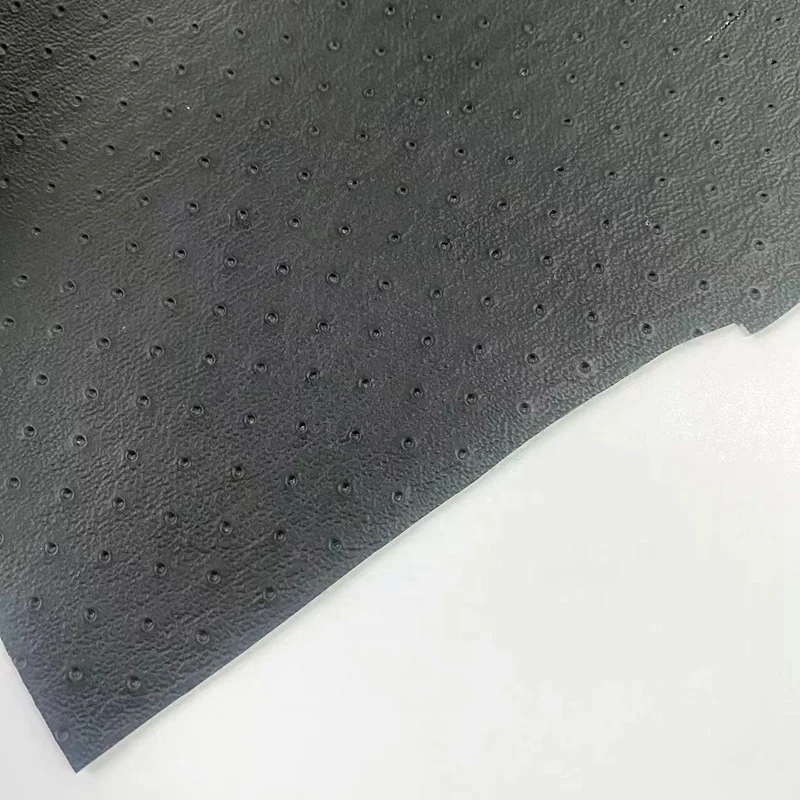 stretchable black color anti-slip PVC leather fbaric use for honda motorcycle seat cover universal and auto upholstery