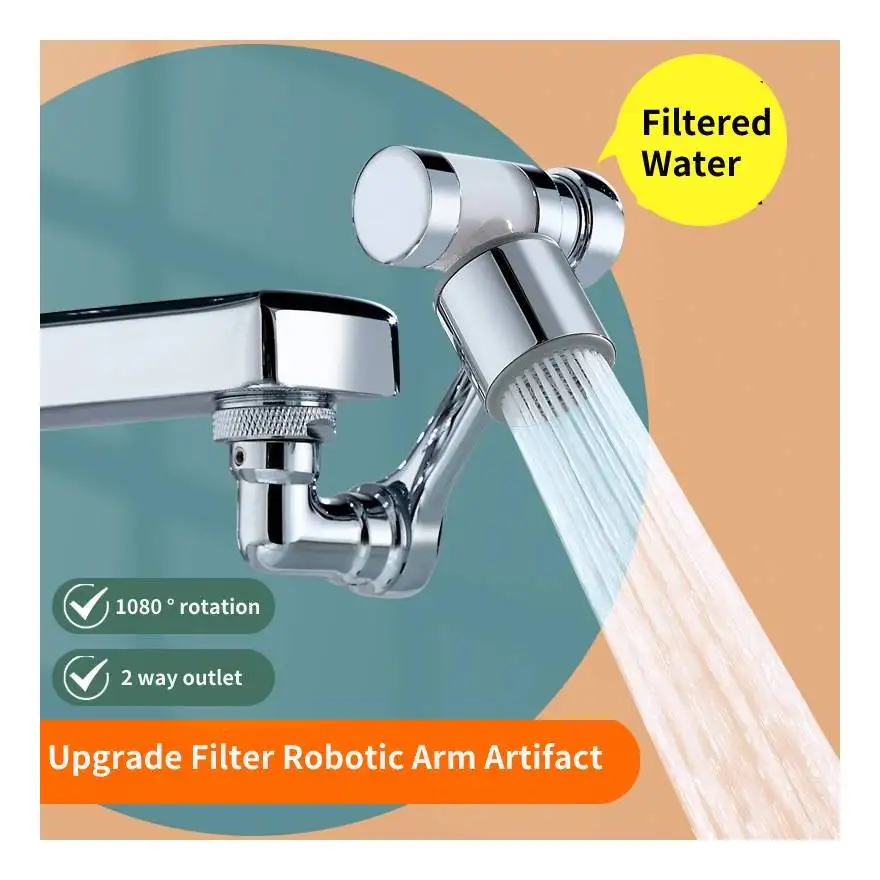 Multifunctional Robotic Arm 1080 Swivel Sink Water Aerator Faucet Sprayer Attachment Faucet Extender for Kitchen