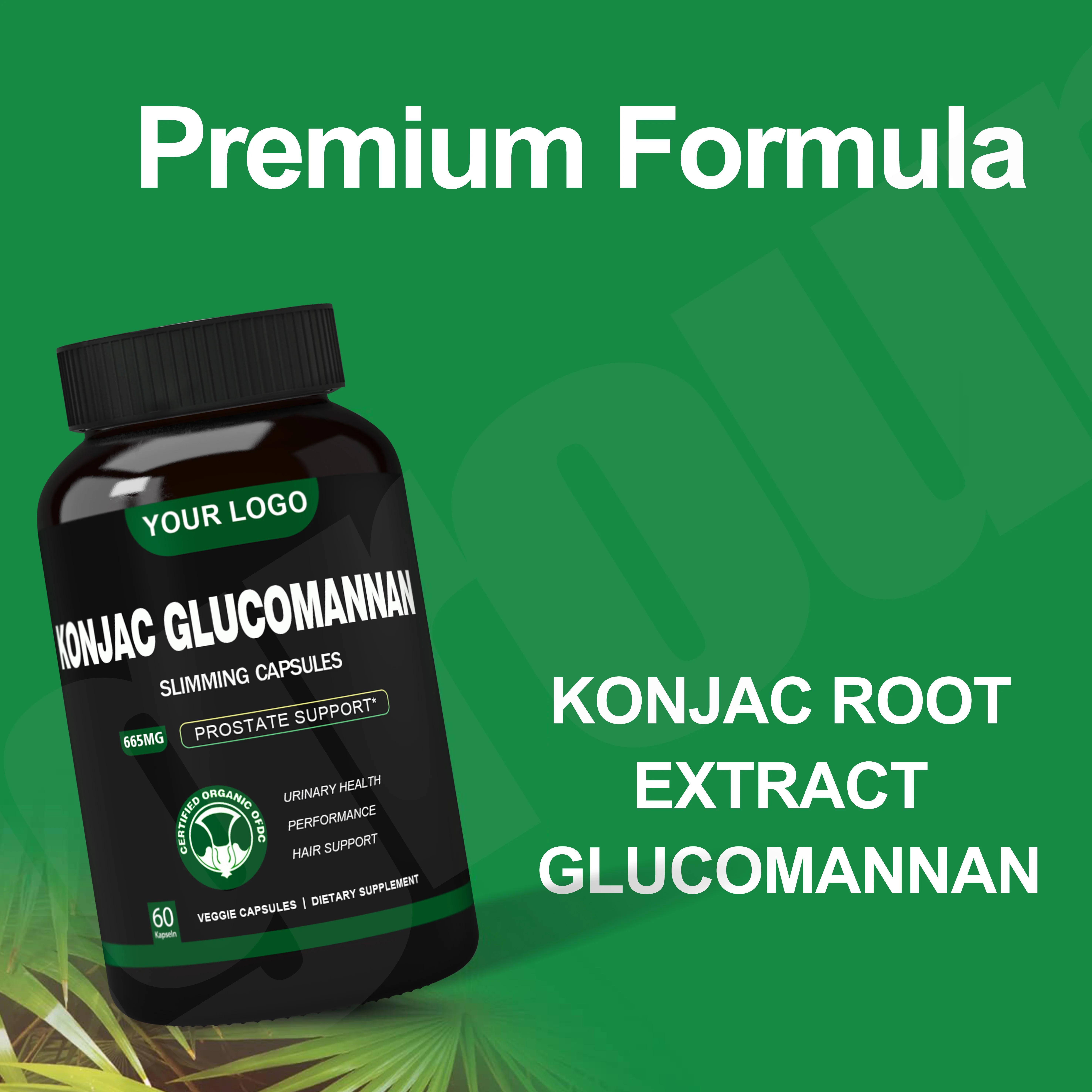 OEM Konjac root Glucomannan de Slimming price halal Supplement Konjac Glucomannan Capsules