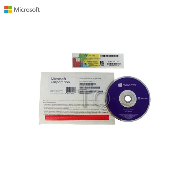  Оптовая продажа windows 10 pro Оригинальный OEM полный пакет английская версия Бесплатная доставка