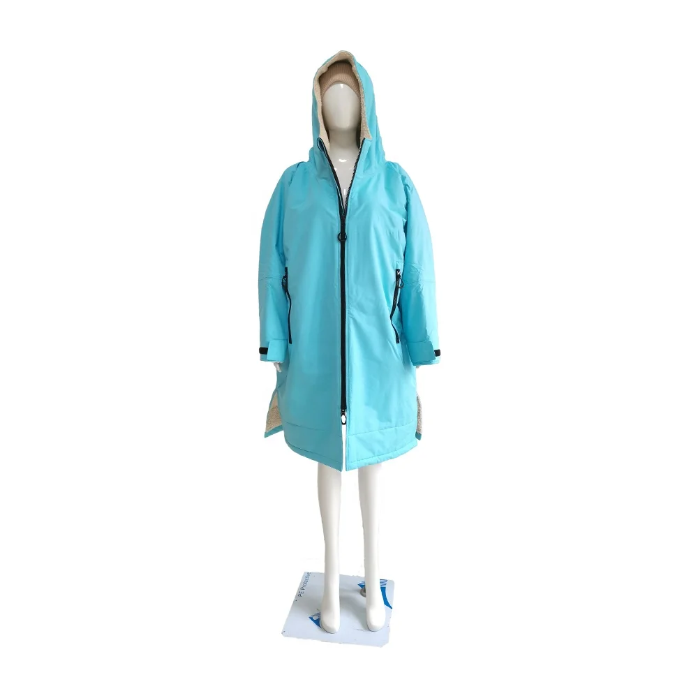 Factory Custom Winter Windproof Drying Robe Waterproof Surfing Swimming Changing Robe Poncho