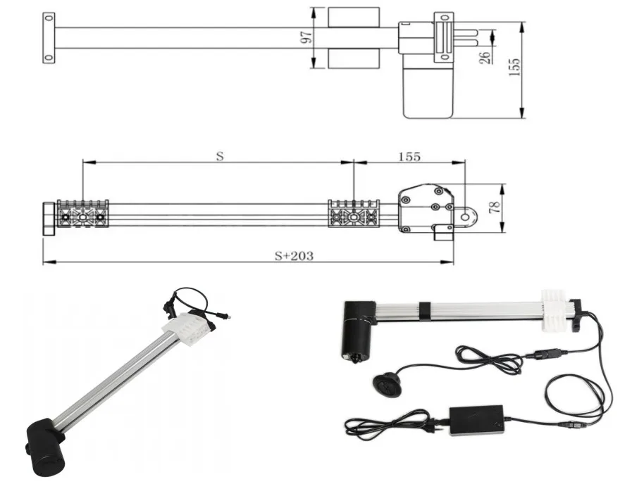 High Speed Low Voltage DC Electric Motor Electric Chair Linear Actuator