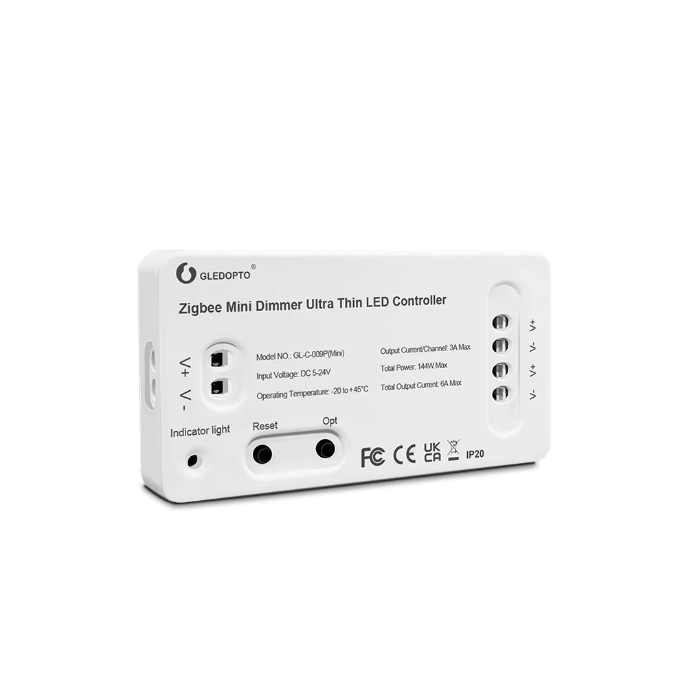Hot ZigBee Pro Ultra Thin Mini Single Color LED strip dimmer DC5~24V max 144W output