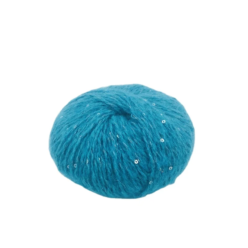 Wholesale Handmade long mohair yarn for crochet Mohair yarn ball with sequin