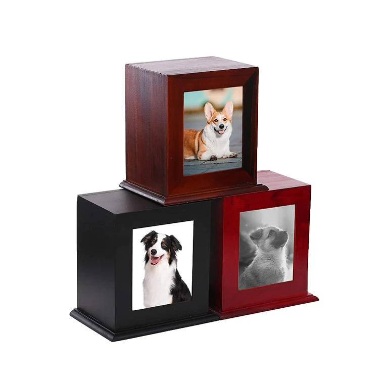 
New sustainable photo frame cremation Pet Wood Memorial Urn for Ashes 