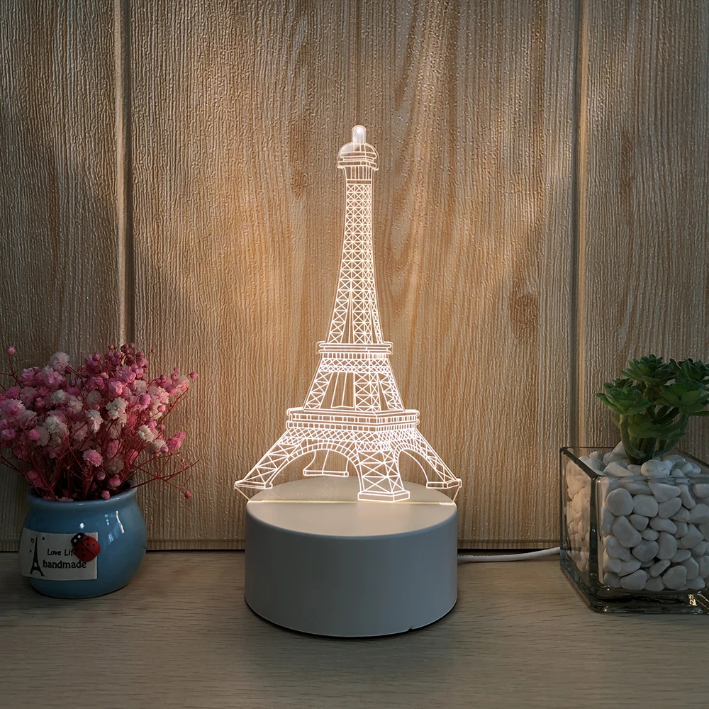 Creative bedroom LED small night light 3D cartoon kids USB bedside lamp table lamp