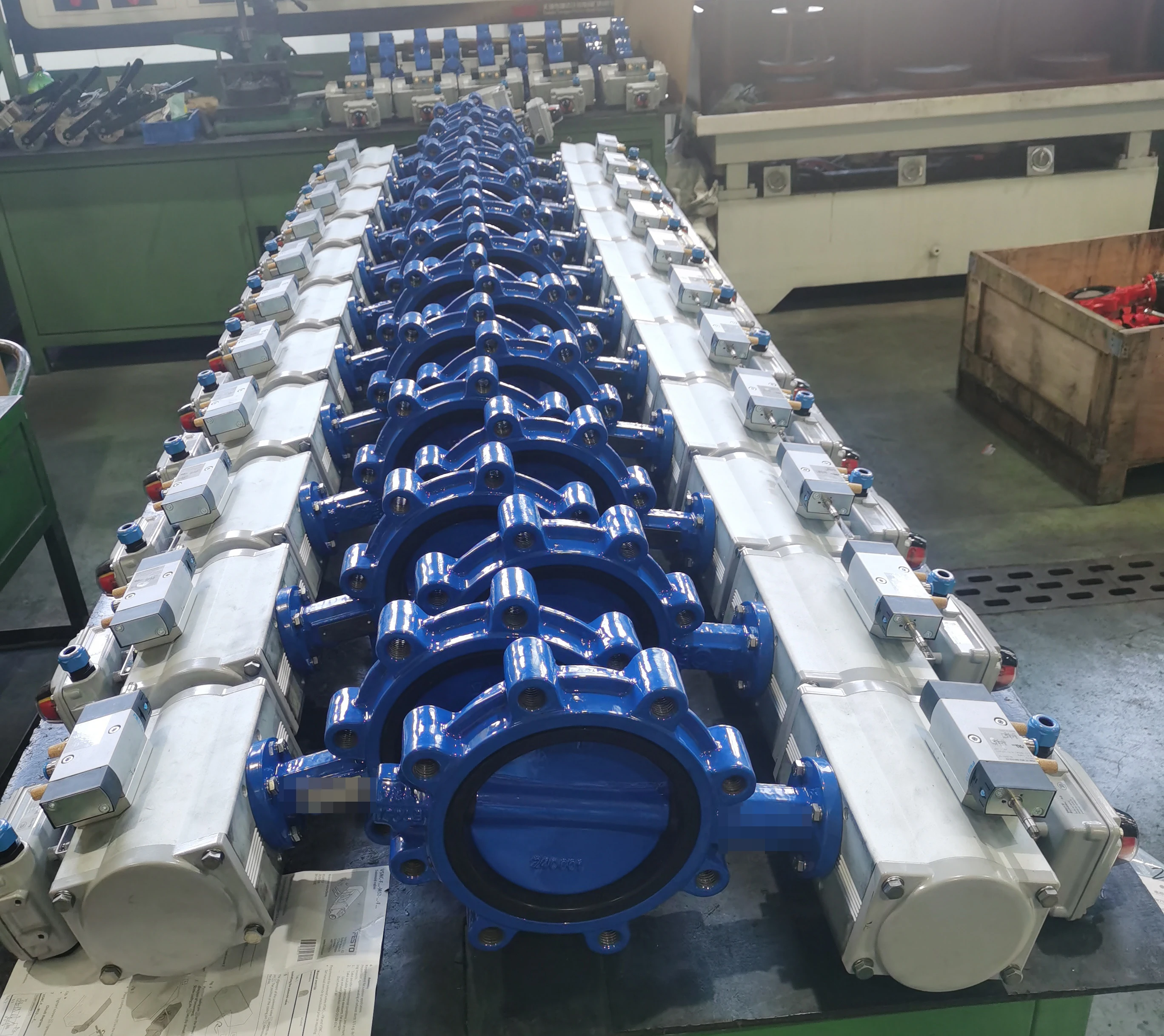 DN150 Class 150 Lugged Butterfly Valve with Double Acting Explosion-Proof Pneumatic Actuator