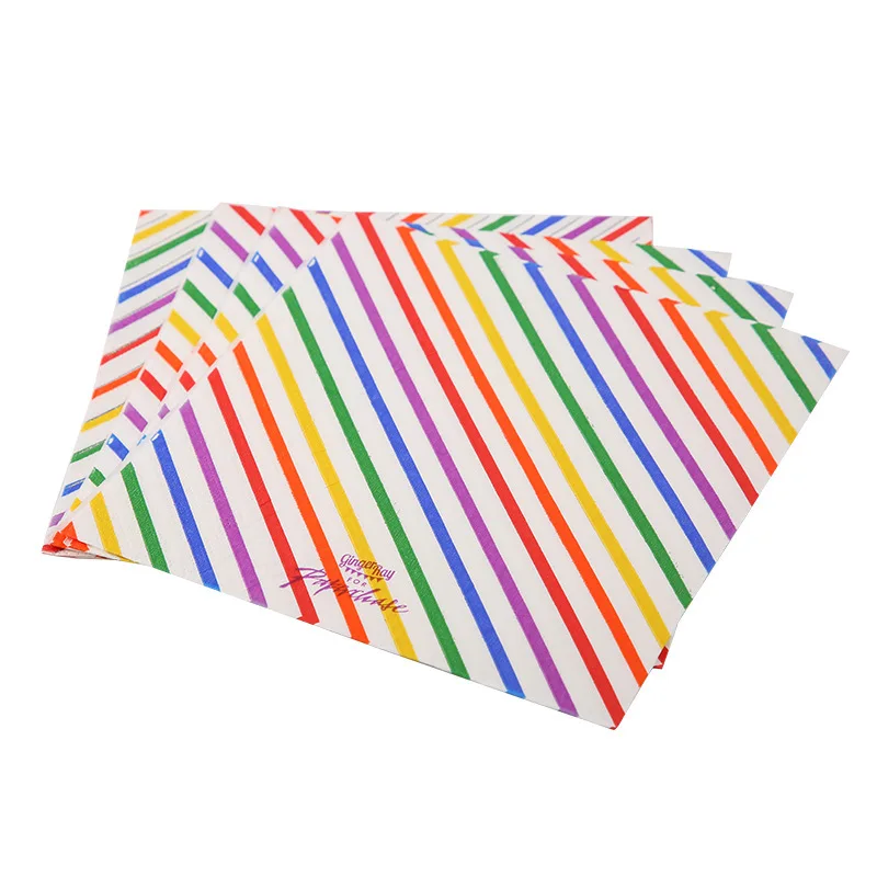 40cm*40cm 2ply  printed customized disposable multi fold decoupage white paper napkins