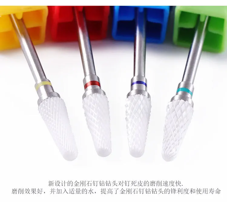 Destly Ceramic Nail Drill Bits Manicure Pedicure Burr File Electric Grinding Bit For Acrylic Gel Nails
