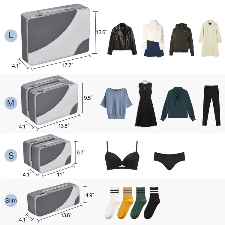 Travel Essentials Travel Cubes Packing Cubes Large Suitcase Lightweight 6 Pcs Travel Storage Bag Set For Carry On Suitcases