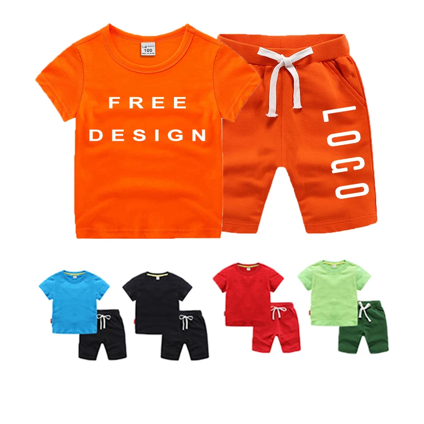 custom wholesale 2022 Summer Boutique in bulk newborn Summer Short baby Clothing set plain sport boys kids clothing sets