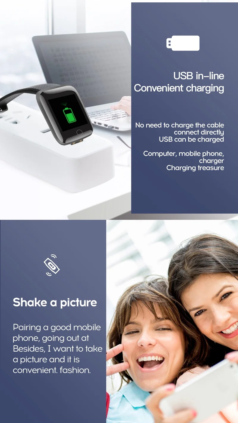 
2021 new trending D13 smartwatch with bluetooth 4.0 heart rate smart watch 116 Plus smart bracelet for iphone 