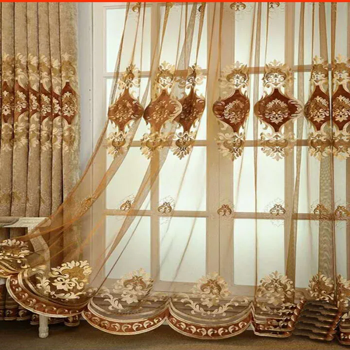 window curtains hotel custom golden High quality curtains for the living room blackout modern curtain