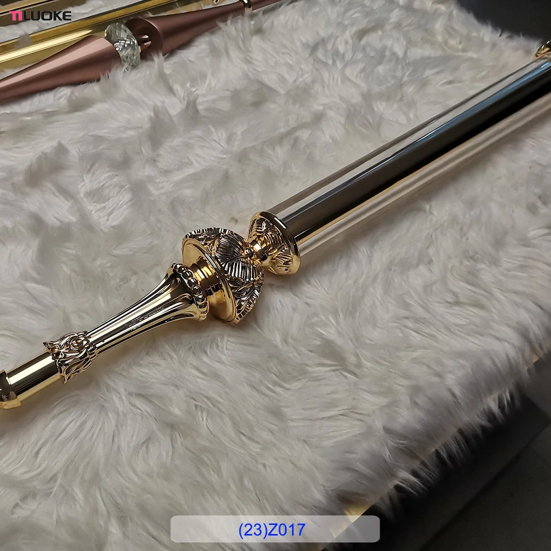 Luxury design terrace column decorative crystal pillar glass stair railing post