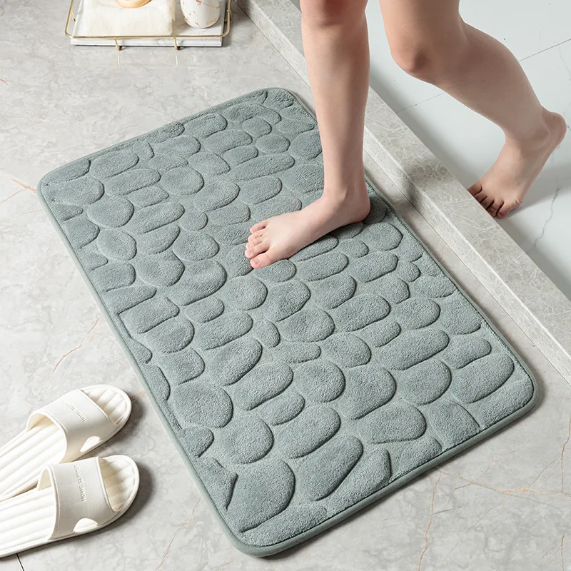 3D Pebble Soft Quick Dry Super Water Absorb Non Slip Memory Foam Bath Mat for Bathroom