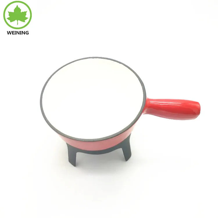 Cast Iron Fondue Pot Set 6 Fondue Forks Safety Burner Chocolate Cheese Cast Iron Fondue Pot Set