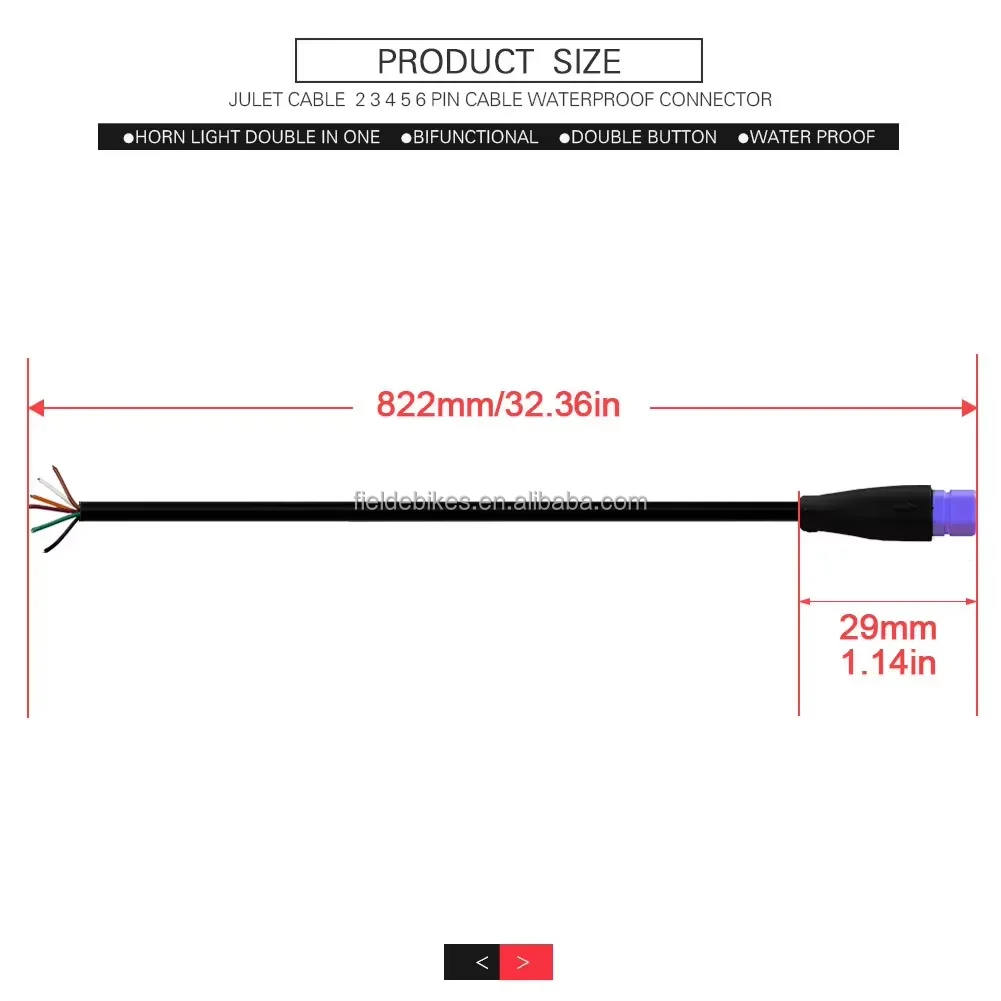 E-bike Shaped Connector 2/3/4/5/6 Pin Cable Waterproof Connector Signal Line Extension Cable For Bafang Electric Bicycle Cycling