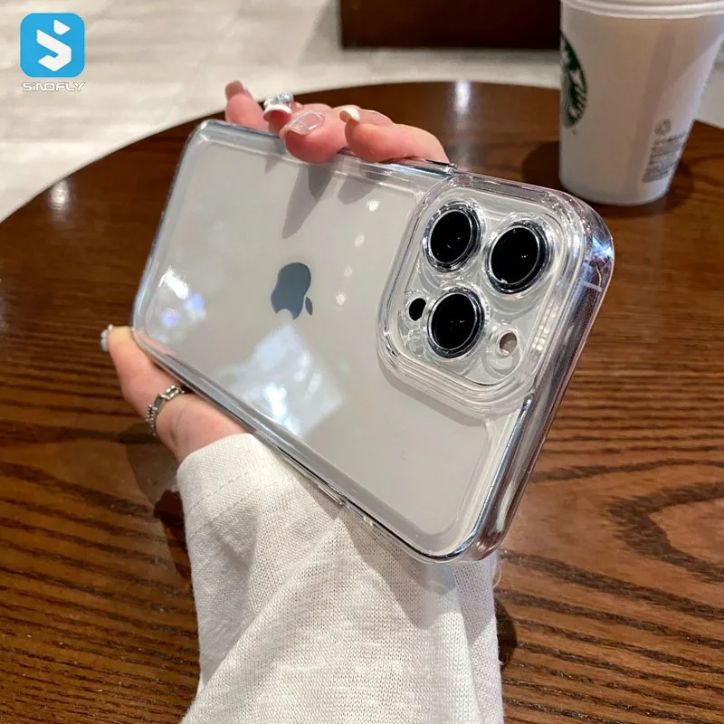 Clear Soft TPU Phone Case for iPhone 14 13 12 11 Pro Max Shockproof Lens Protection Back Cover for iPhone X XR XS Max 6 7 8 Case