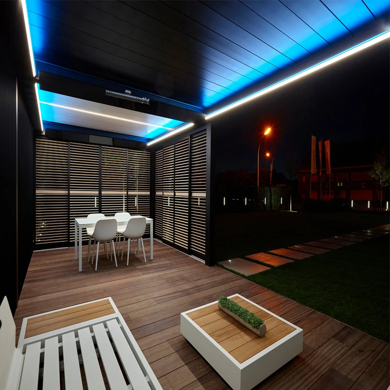 outdoor furniture luxury garden gazebo motorized aluminum automatic pergola