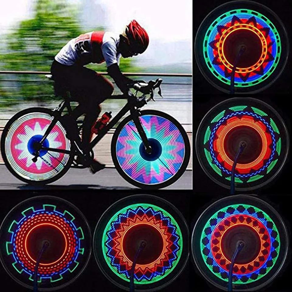 Top Selling 32 Led Patterns Cycling Bikes Bicycles Rainbow Wheel Signal Tire Spoke Light Warning Rear Lamp Bike Equipment