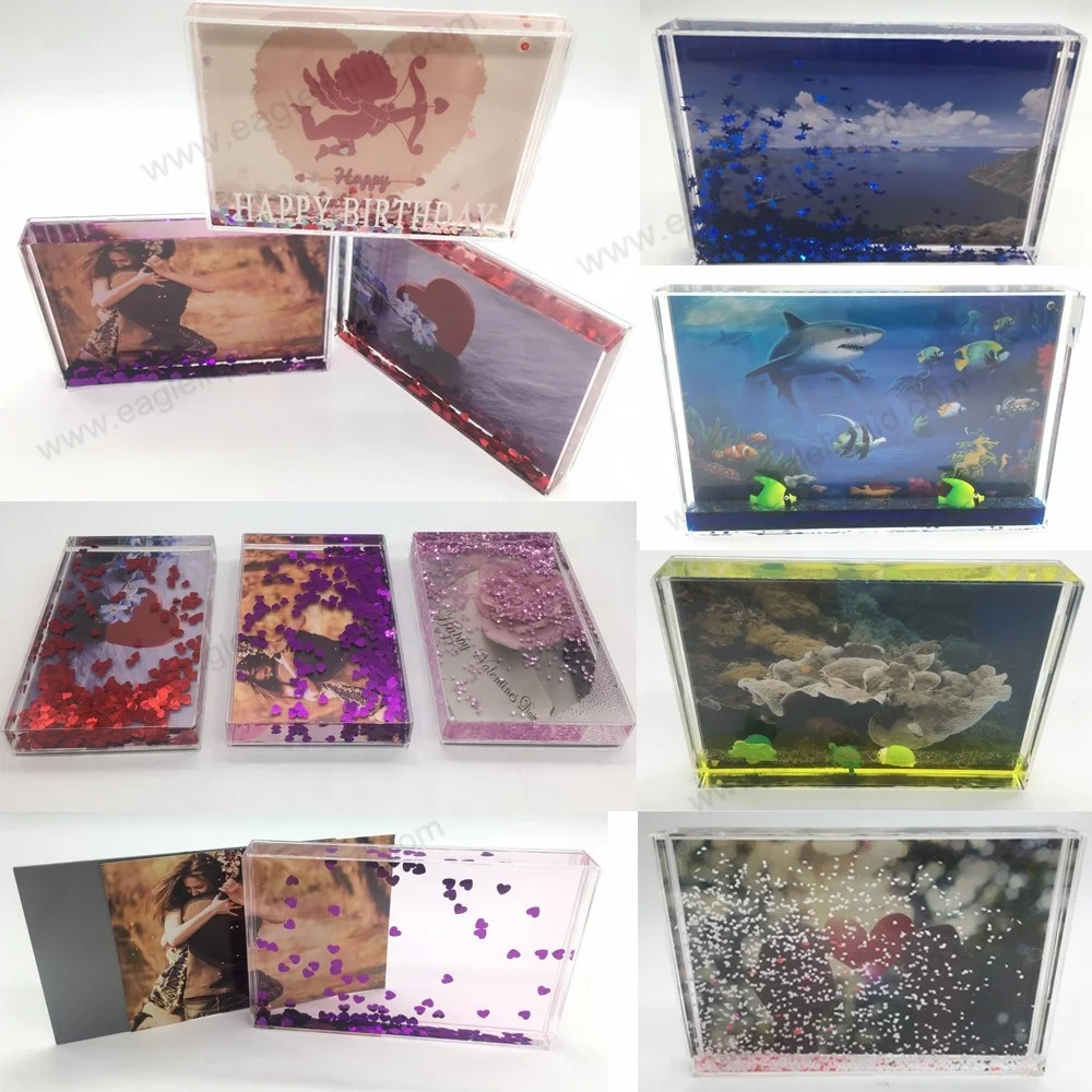 White water oil floating penguin floater plastic photo frame