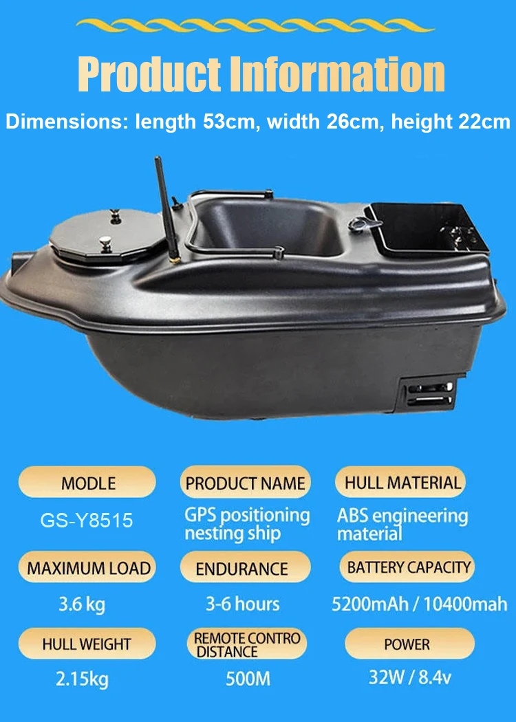 New Design Upgraded GPS Positioning 3kg Large Loading Capacity Nesting Boat for Fishing