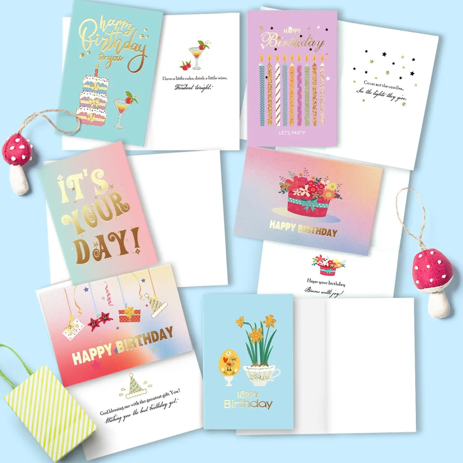 Wholesale Custom Folded Thank You Card Envelope Paper Greeting Cards Birthday Cards