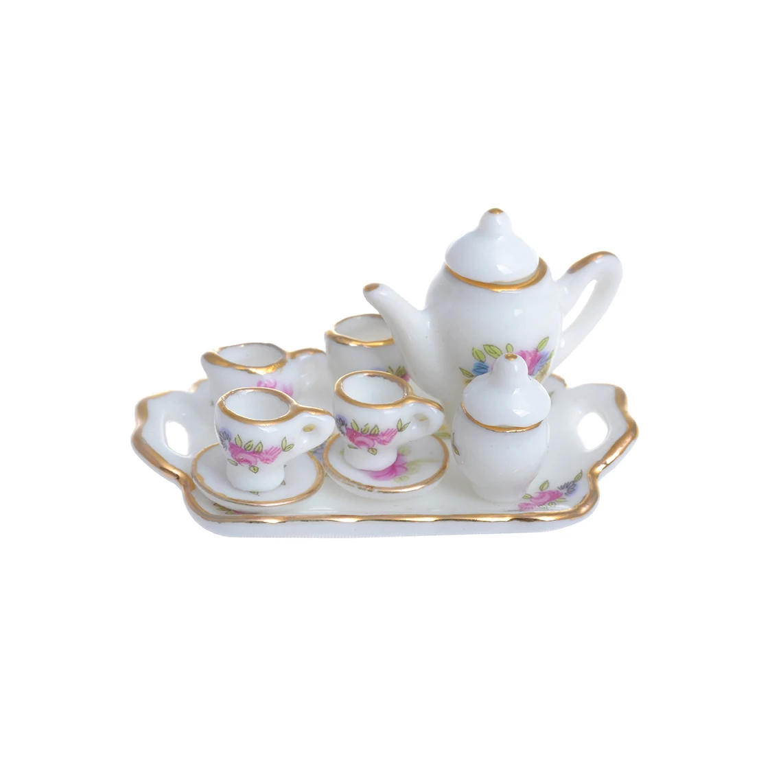 Doll House Miniature Tableware Ceramic Tea Set 1:12 Kitchenware accessories