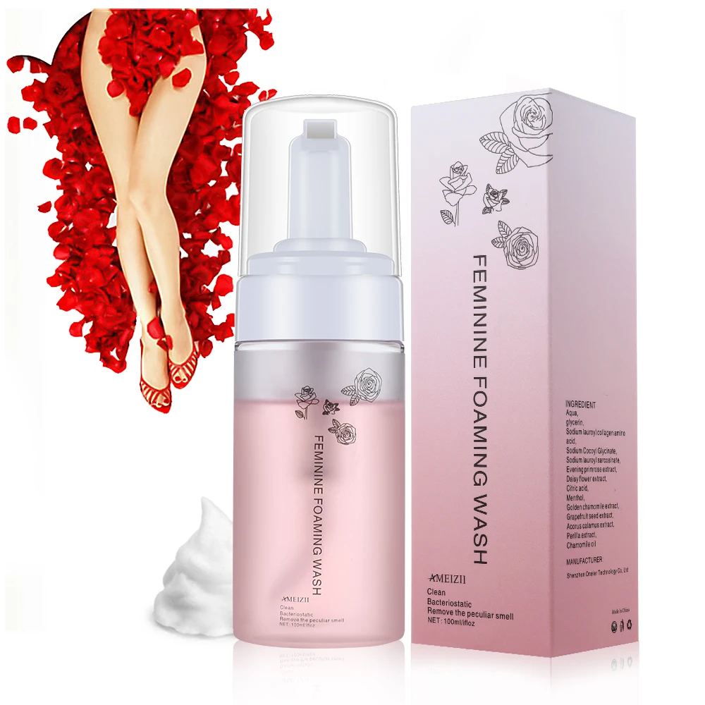 Private Label Feminine Foaming Wash Chamomile Rose Yoni herbal wash Vagina Cleansing Care Deodorant Mousse Intimate Wash Care