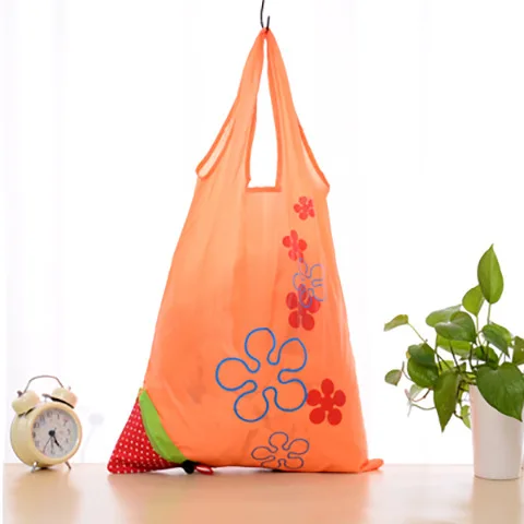 Strawberry bag Oxford Cloth folding logo portable fruit reusable non-woven custom shopping bag