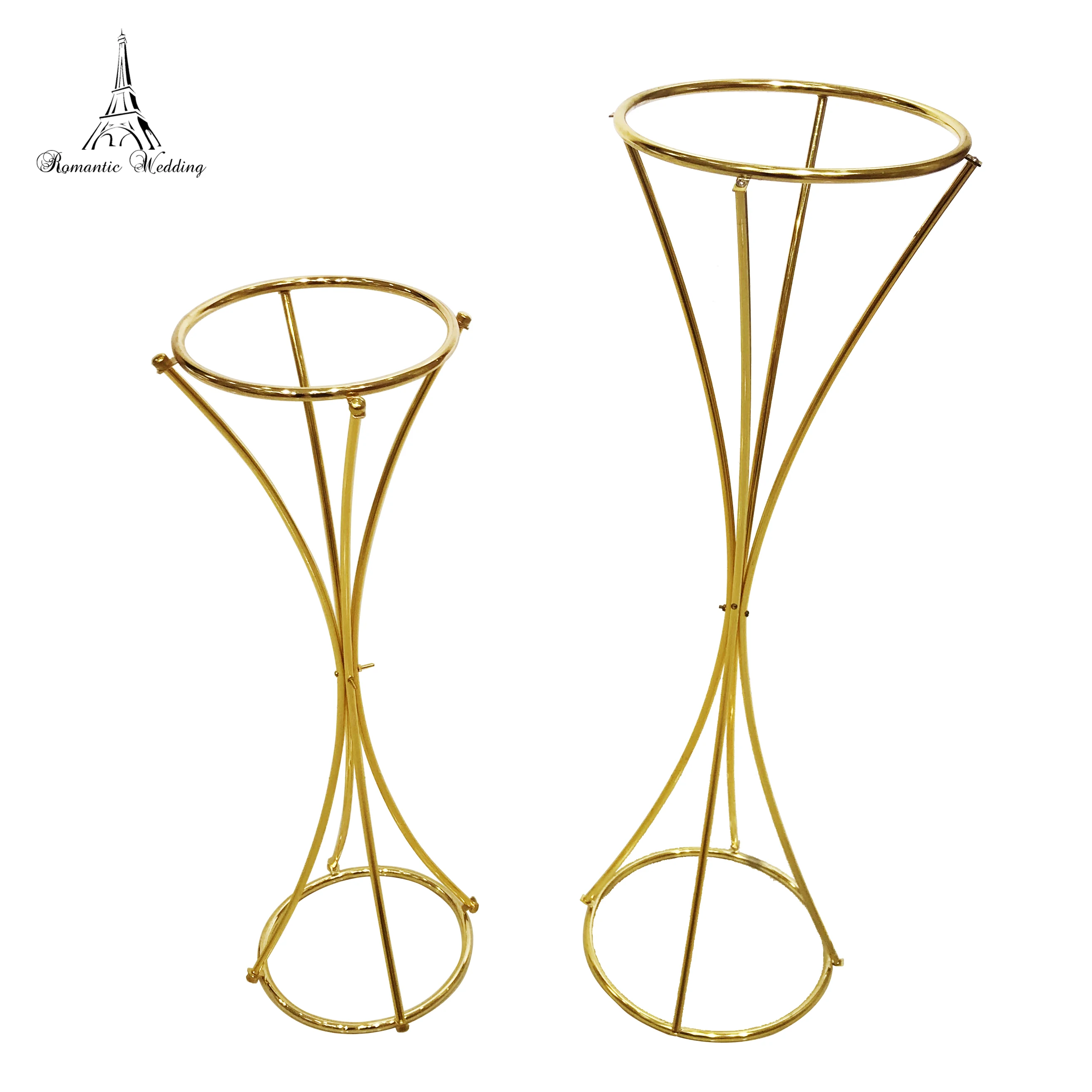 Metal Gold Flower Stand for Weddings Table Centerpiece Wedding Decoration Material Flower Vase Gold for free shipment