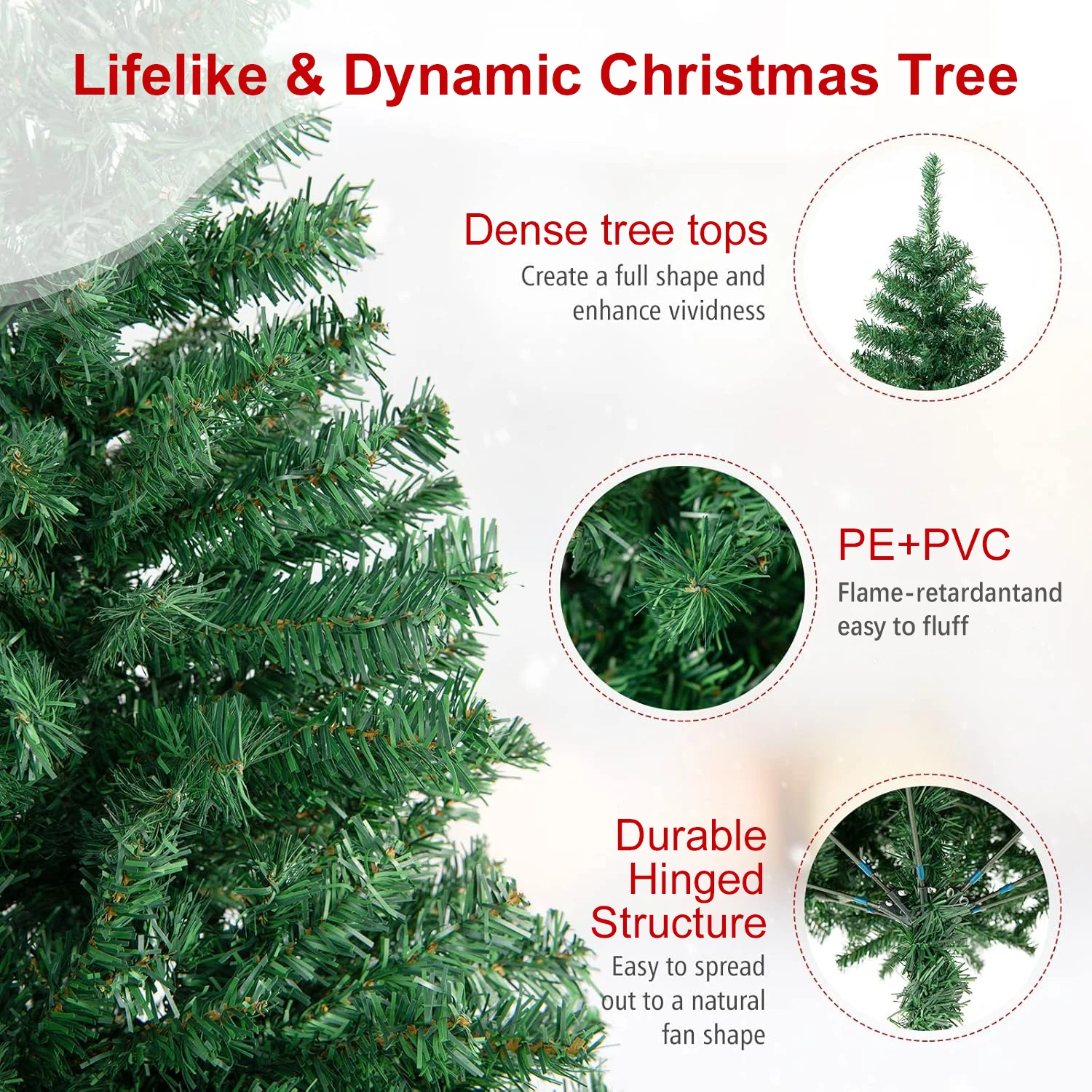 Corner Spray Paint Christmas Tree 240Cm Folding Christmas Tree Artificial With Rgb Lights