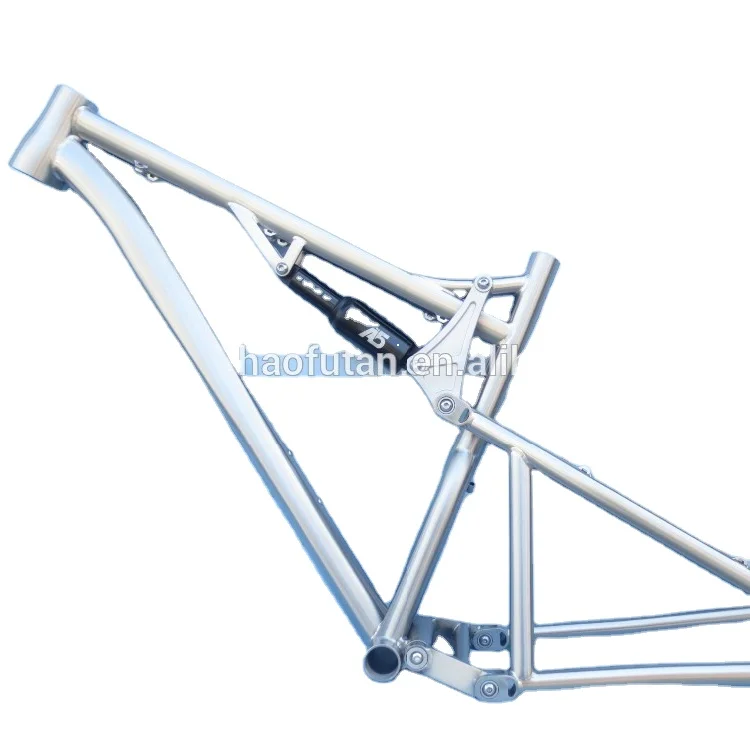 High end full suspension titanium fat bike frame 26 inches 4.8 tires 120mm travel fatbike frame