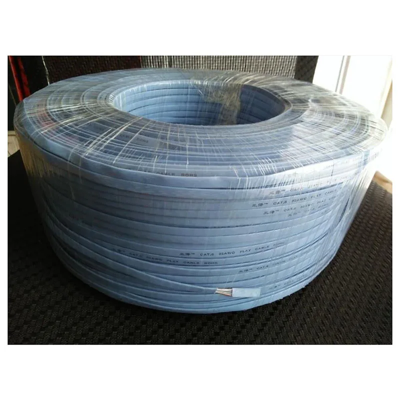  Медная проволока CAT6 / CAT5E сетевой плоский кабель 8P8C Неокрашенный Белый