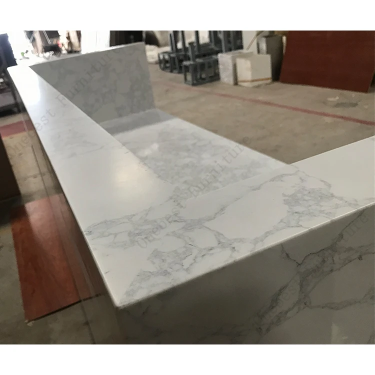 Modern Acrylic Wood Hotel Restaurant Nail Salon Clinic Standing Reception Desk Cashier Counter