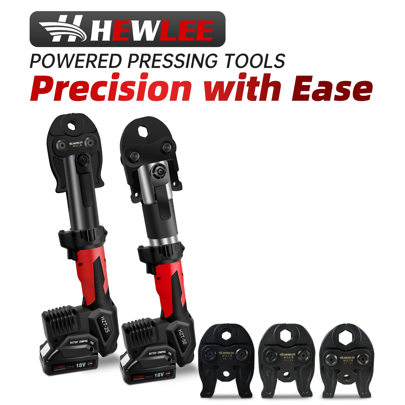 HEWLEE HZT-50 Hydraulic Portable Pro Press Tools Battery Press Fitting Tool For Copper Pex Plumbing Pipe Pressing Tool