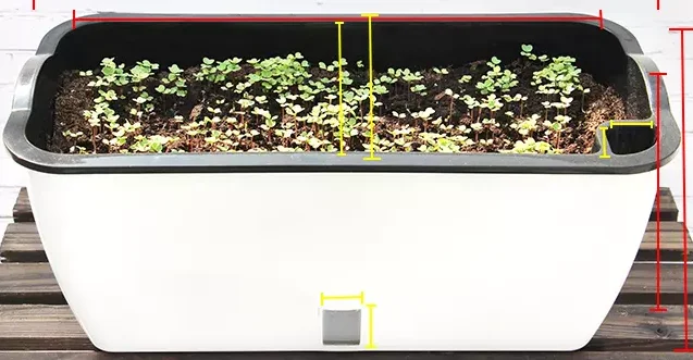 Indoor Window Vegetable Herb Rectangular Flower Plant Pot Plastic Planter Box