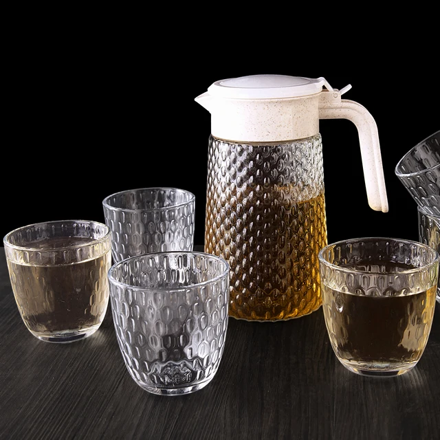 2022 Glass water pitcher for juice and iced tea, drinking glassware, glass water jug
