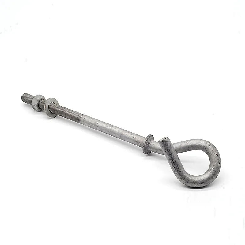 Electrical Power Accessories MV HV Products Hot Dip Galvanized Eye Bolt Pigtail Hook Bolt