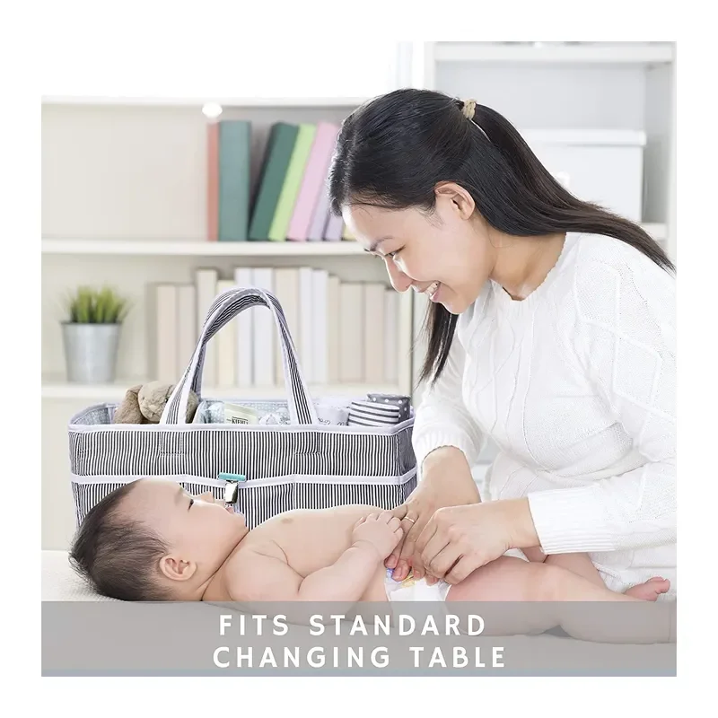 Portable Large Organizer Tote Bag for Infant baby diaper tote bag Baby Diaper Caddy
