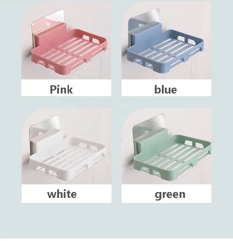 Kitchen bathroom household wall-mounted drainage plastic non-perforated soap box