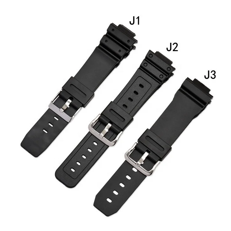16 мм черный ТПУ ремешок для часов Ремешок Casio DW-9052 DW-6900 GW-6900 G-6900 DW-5600 G-5600
