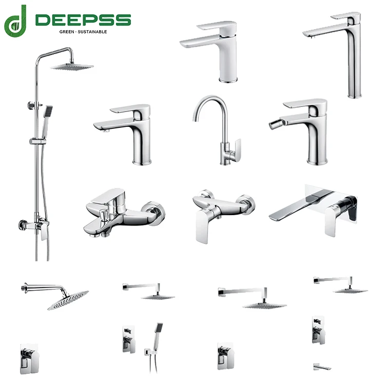 Deepss construction project full range chrome bathroom basin mixer shower faucet hot cold water tap kitchen robinet lavabo
