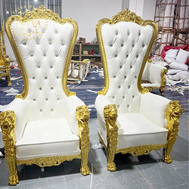 High back popular sofas for home luxury elegant king throne chair armchair  for wedding used